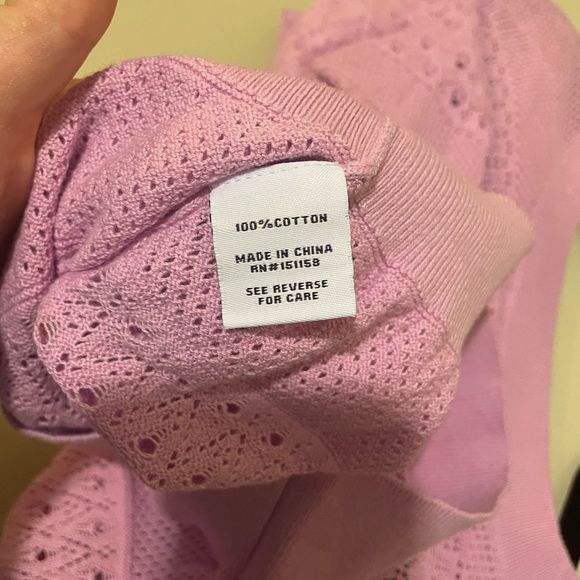 525 America - Lilac Cotton Long-Sleeve Top - M - Picture 4 of 4